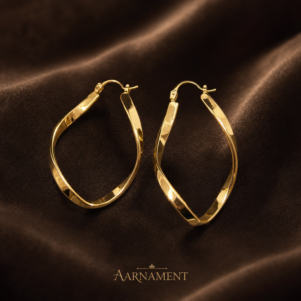 Twisted Oval Hoop Earrings