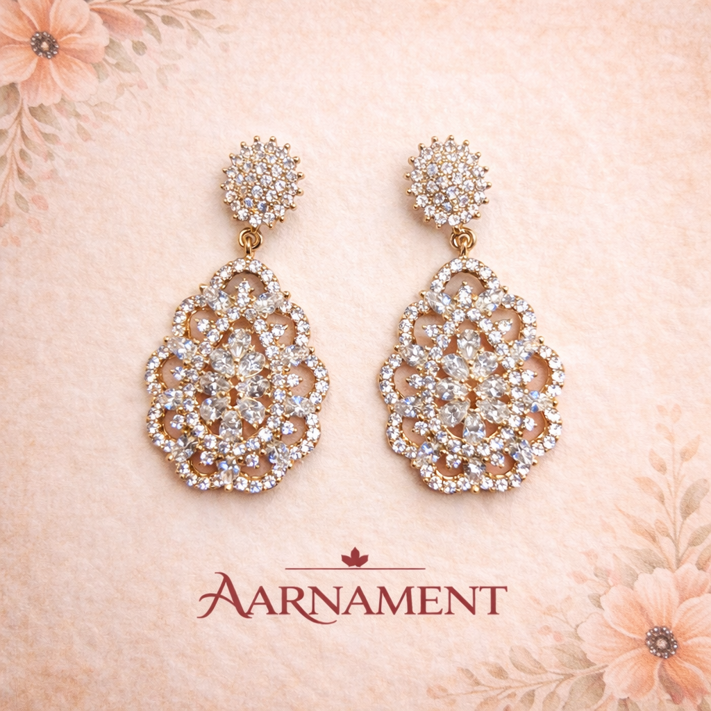 Crystal Teardrop Dangler Earrings