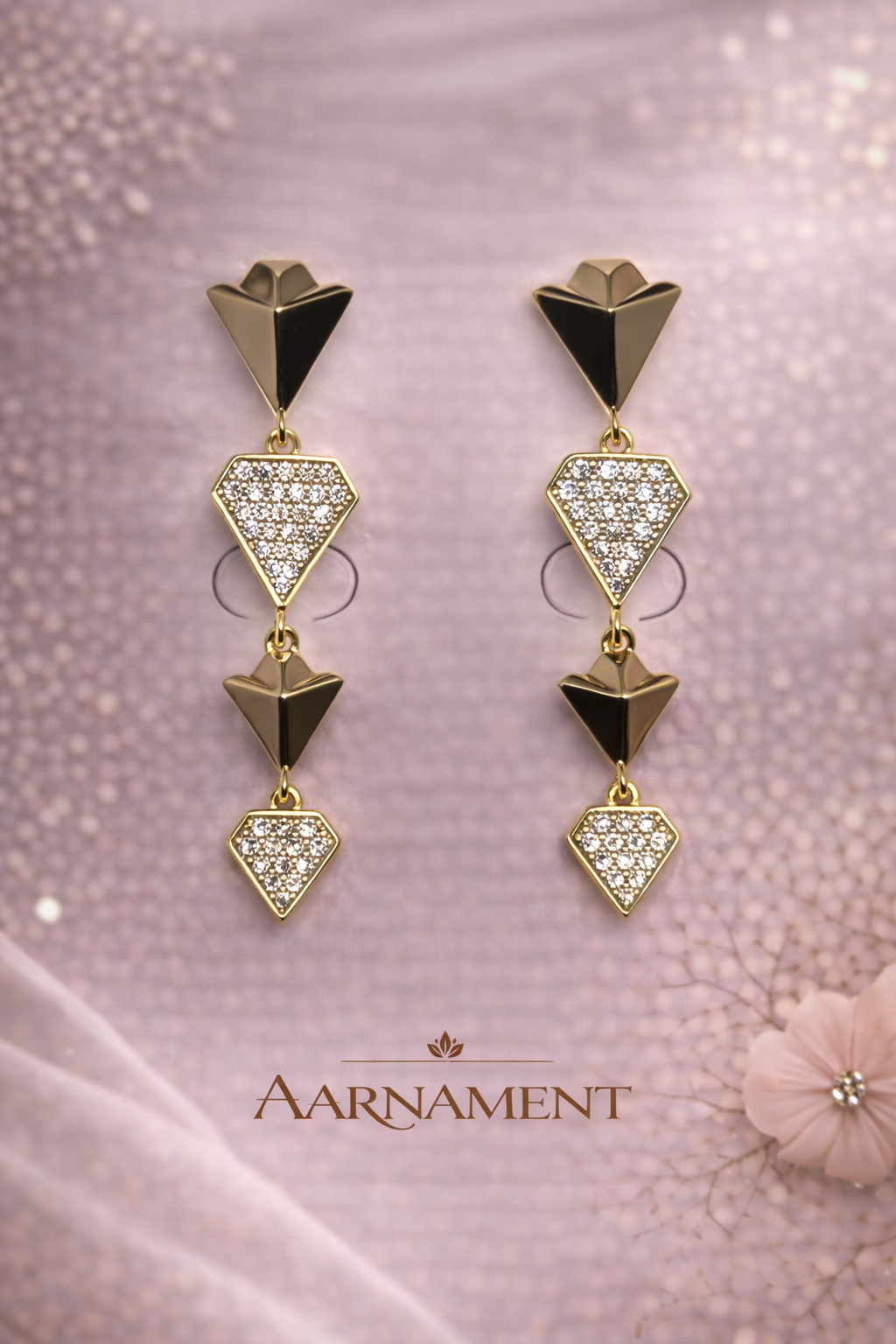 Black Triangle Drop Earrings