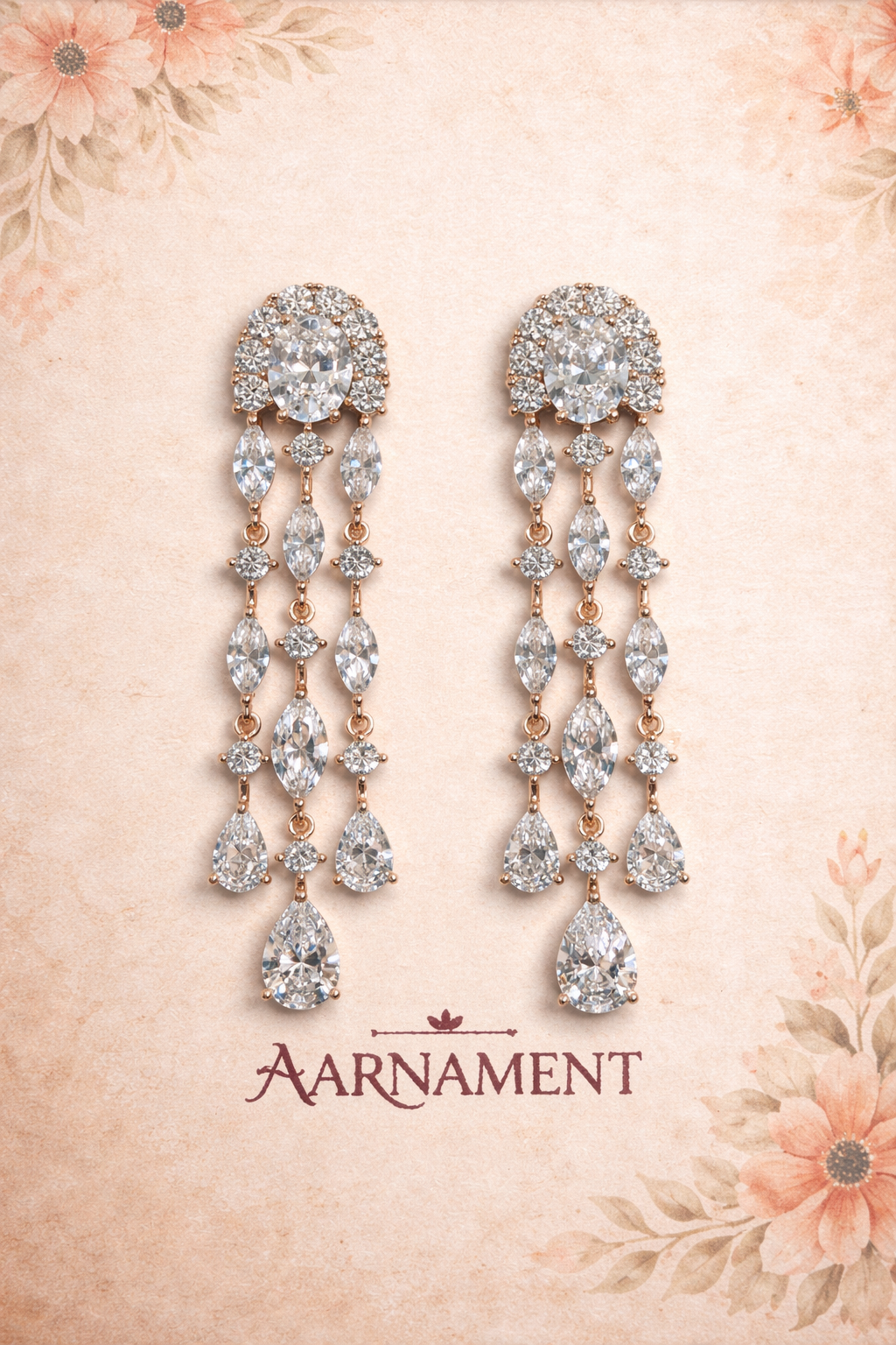 Long Crystal Tassel Earrings