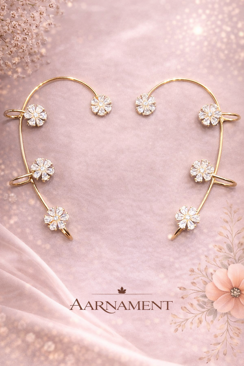 Floral Ear Cuff Earrings