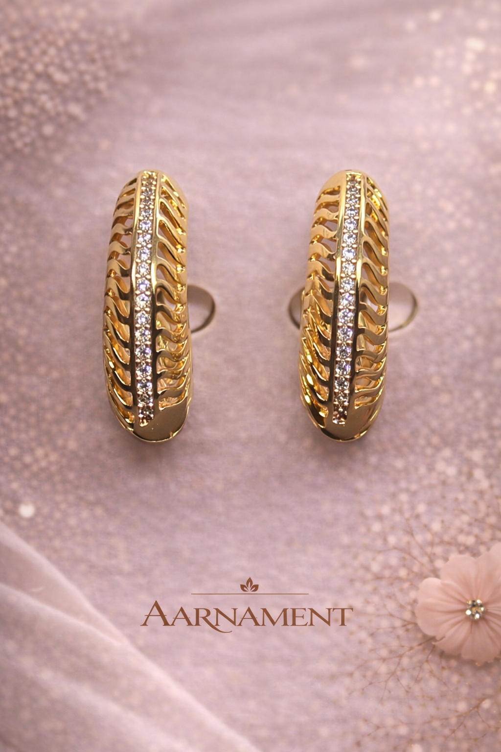 Textured Oval Hoop Earrings