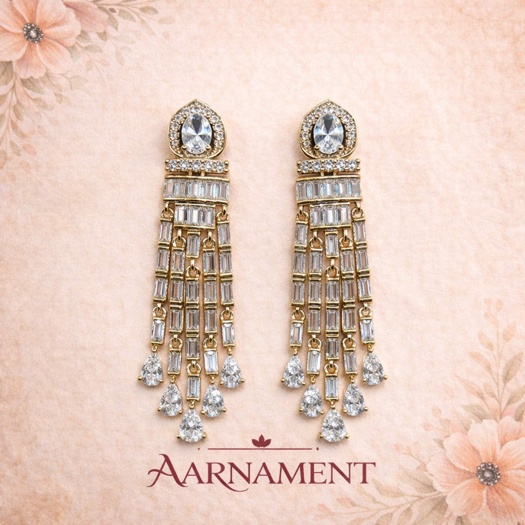 Crystal Fringe Drop Earrings