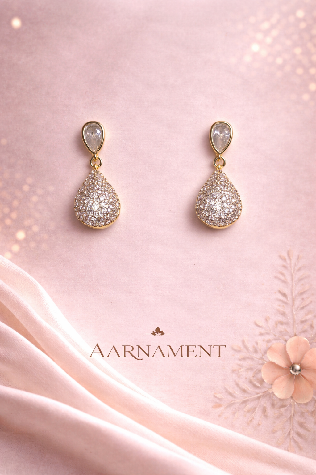 Teardrop Crystal Stud Earrings