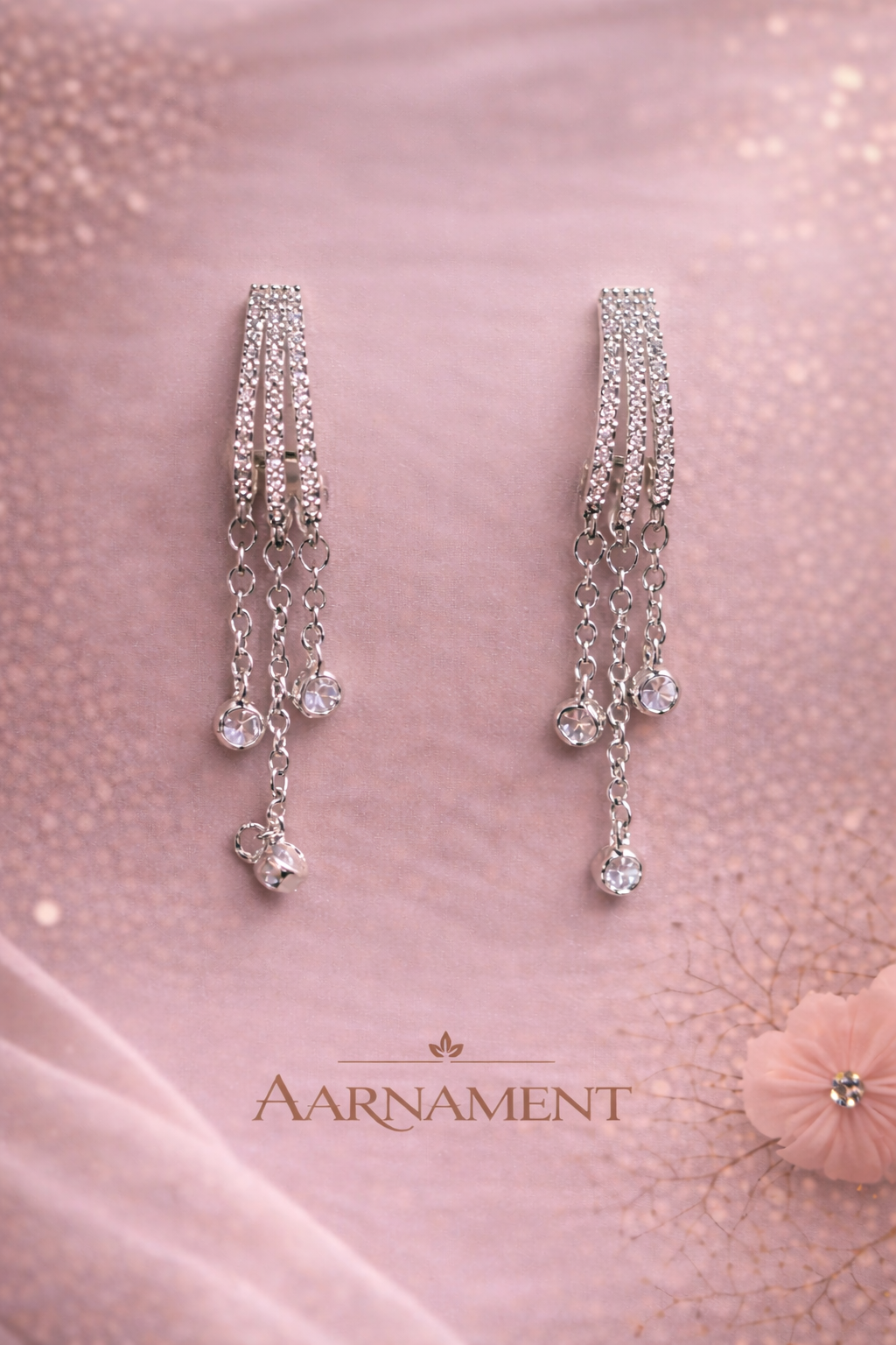 Crystal Tassel Hoop Earrings