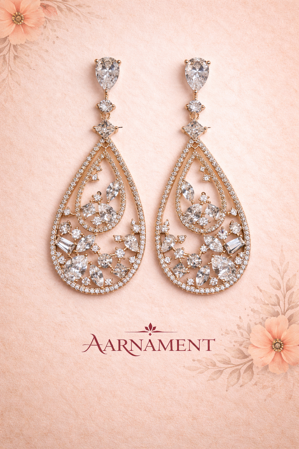 Teardrop Crystal Statement Earrings