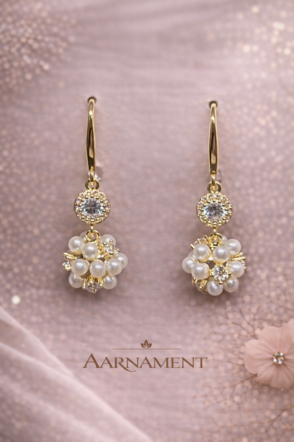 Floral Pearl Drop Earrings
