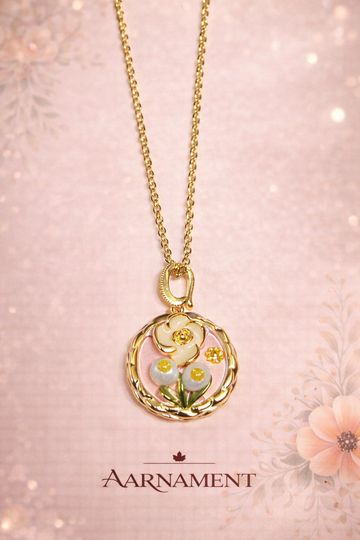 Golden Bloom Medallion Necklace