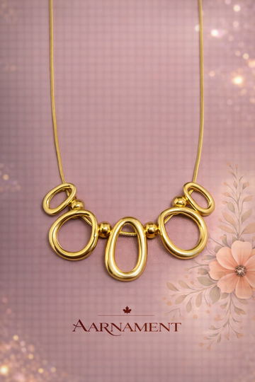 Modern Interlocking Circle Necklace