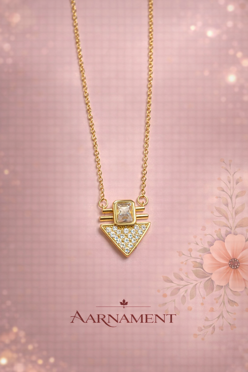 Double Heart Pearl Necklace