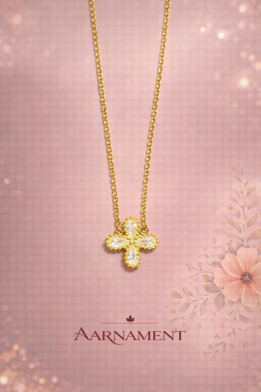 Golden Clover Charm Necklace