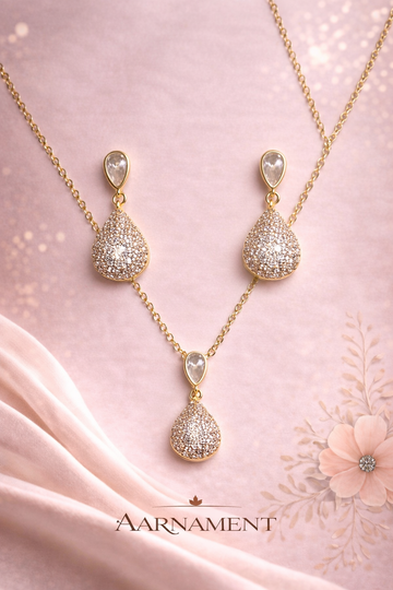 Crystal Teardrop Jewelry Set