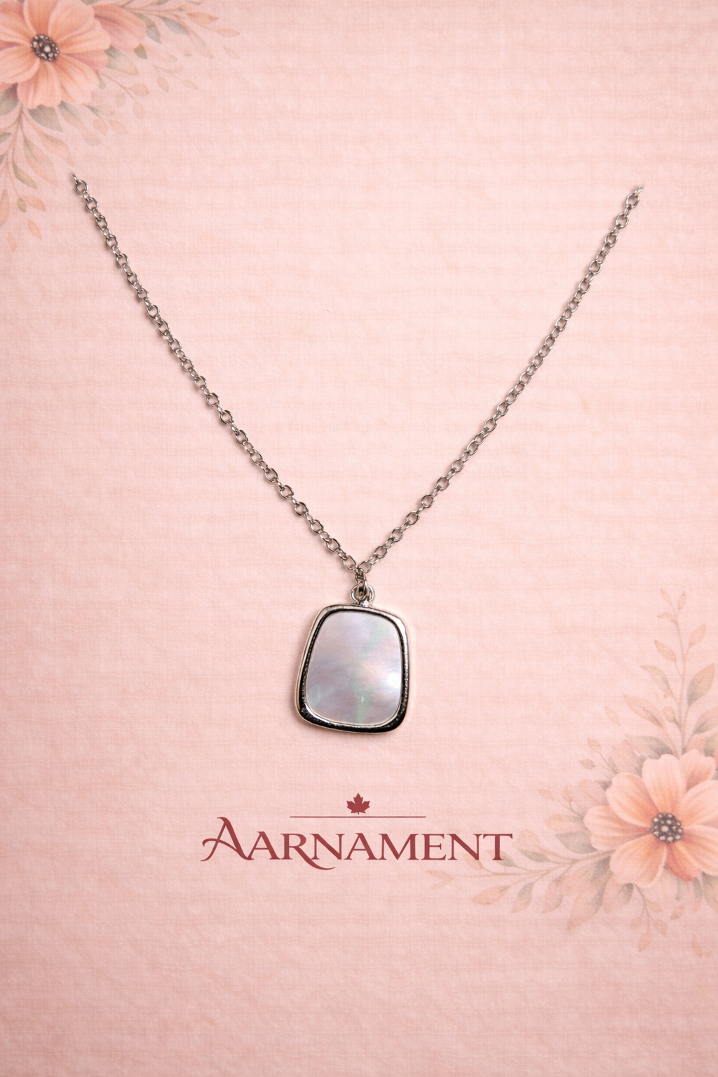 Minimalist Silver Stone Pendant Necklace