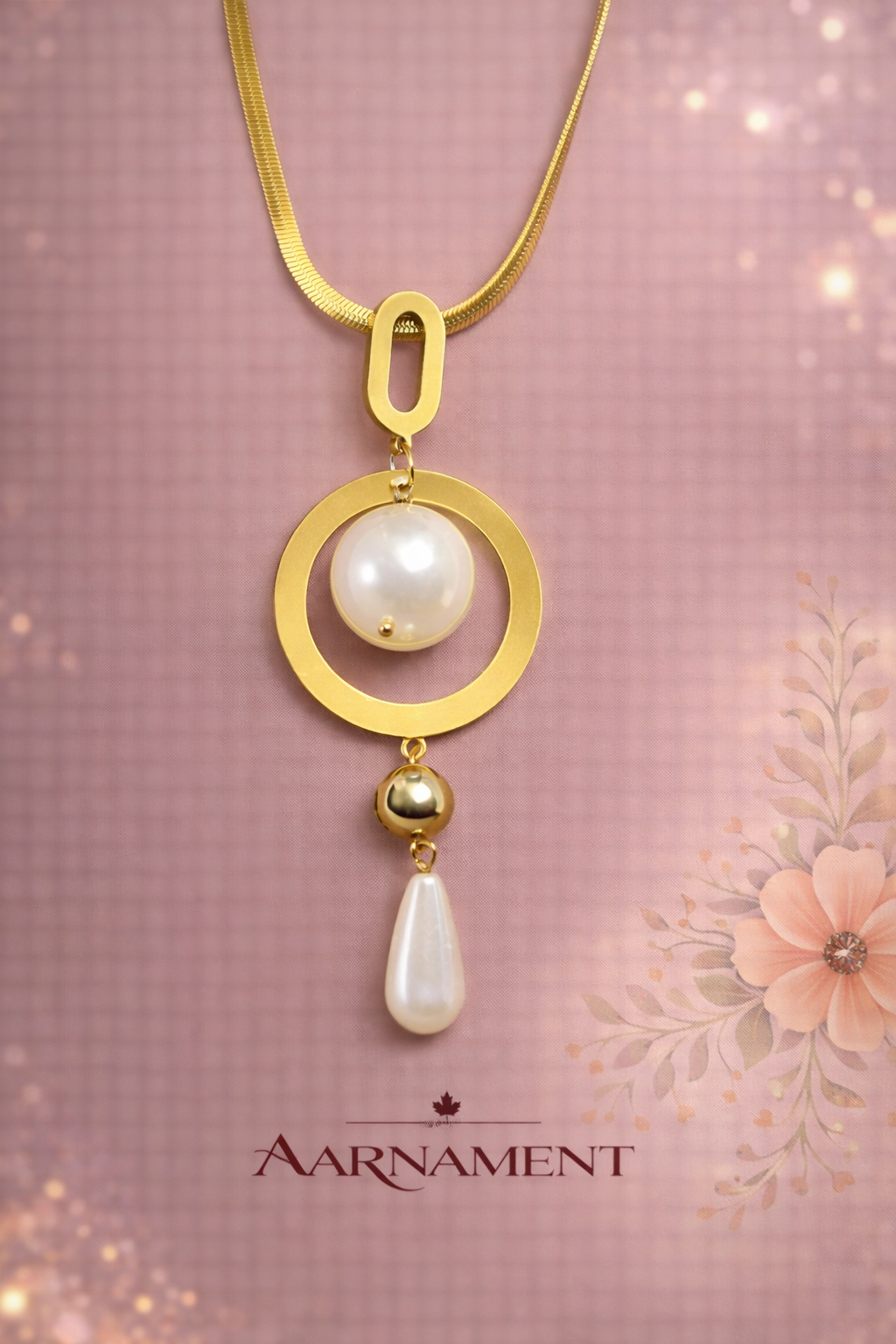 Pearl Orbit Pendant Necklace