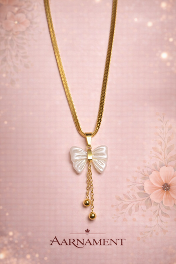 Mother of Pearl Bow Necklace