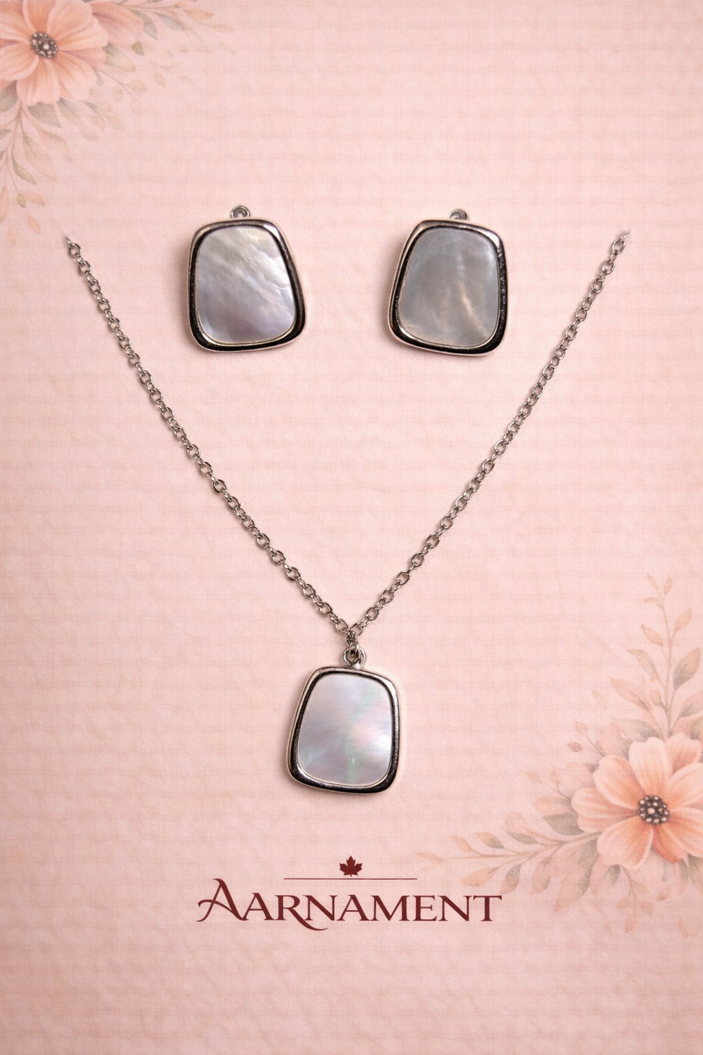 Silver Stone Jewelry Set