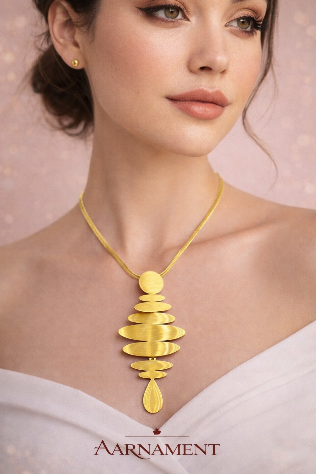 Golden Leaf Statement Necklace