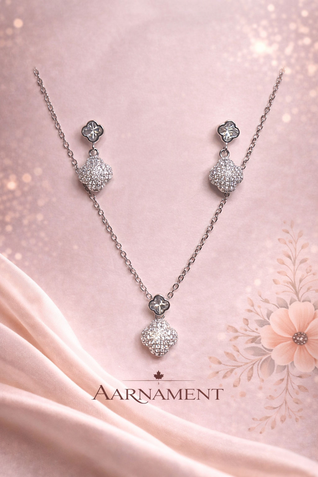 Silver Butterfly Jewelry Set
