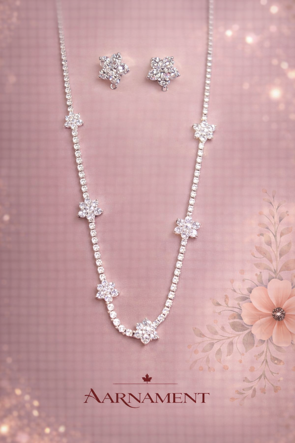 Silver Blossom Pearl Necklace
