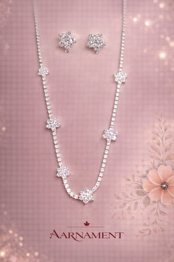 Silver Blossom Pearl Necklace